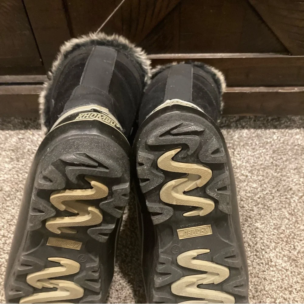 Khombu North Star Winter Boots Women’s Size 7M Black Faux Fur Waterproof